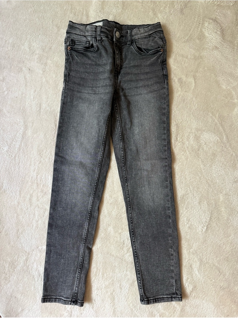 Zara Boys Grey Skinny Jeans - Washed Charcoal